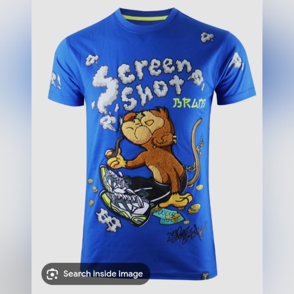 Screenshot,Short Sleeve Tees with Cartoon Graphics,Size Medium